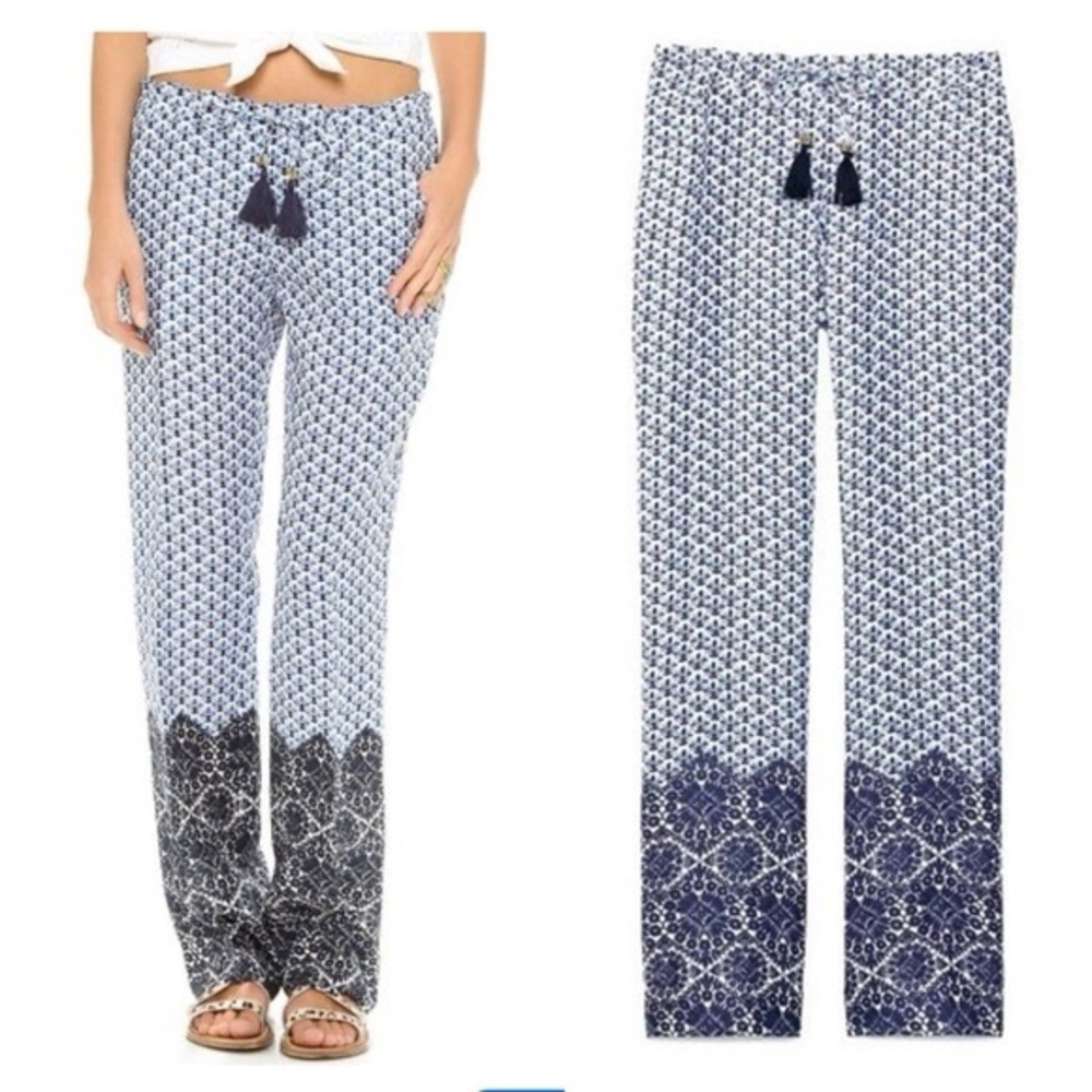 Tory Burch Linen Baja Blue Pants - Picture 10 of 10